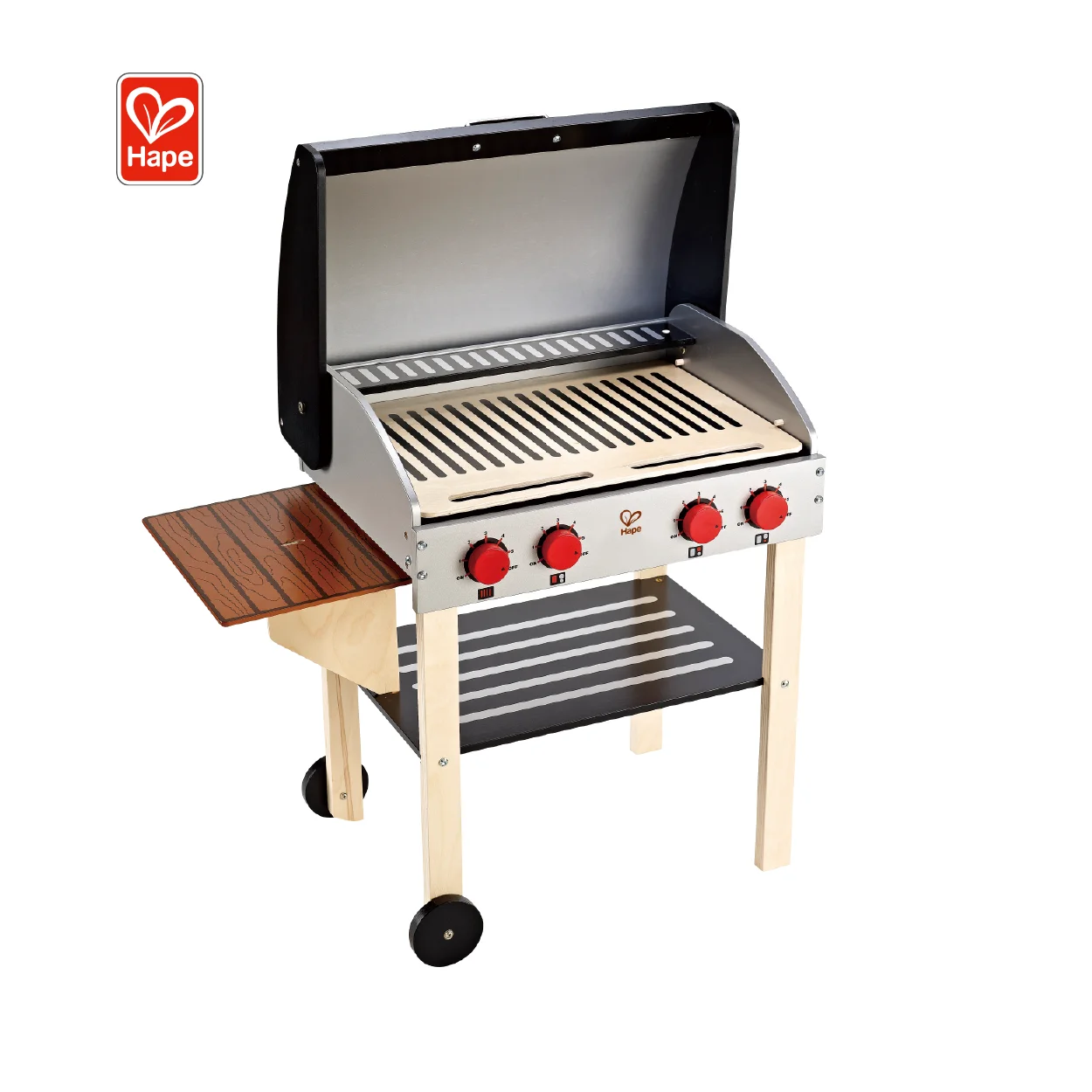 Hape New Design Wooden Bbq Grill Toys for Kids Play Simulation Barbecue Set Large Scene Kitchen
