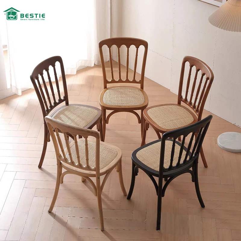High Quality Stackable Wooden Wedding Banquet Chair Solid Wood Dining Chairs For Events Outdoor chair