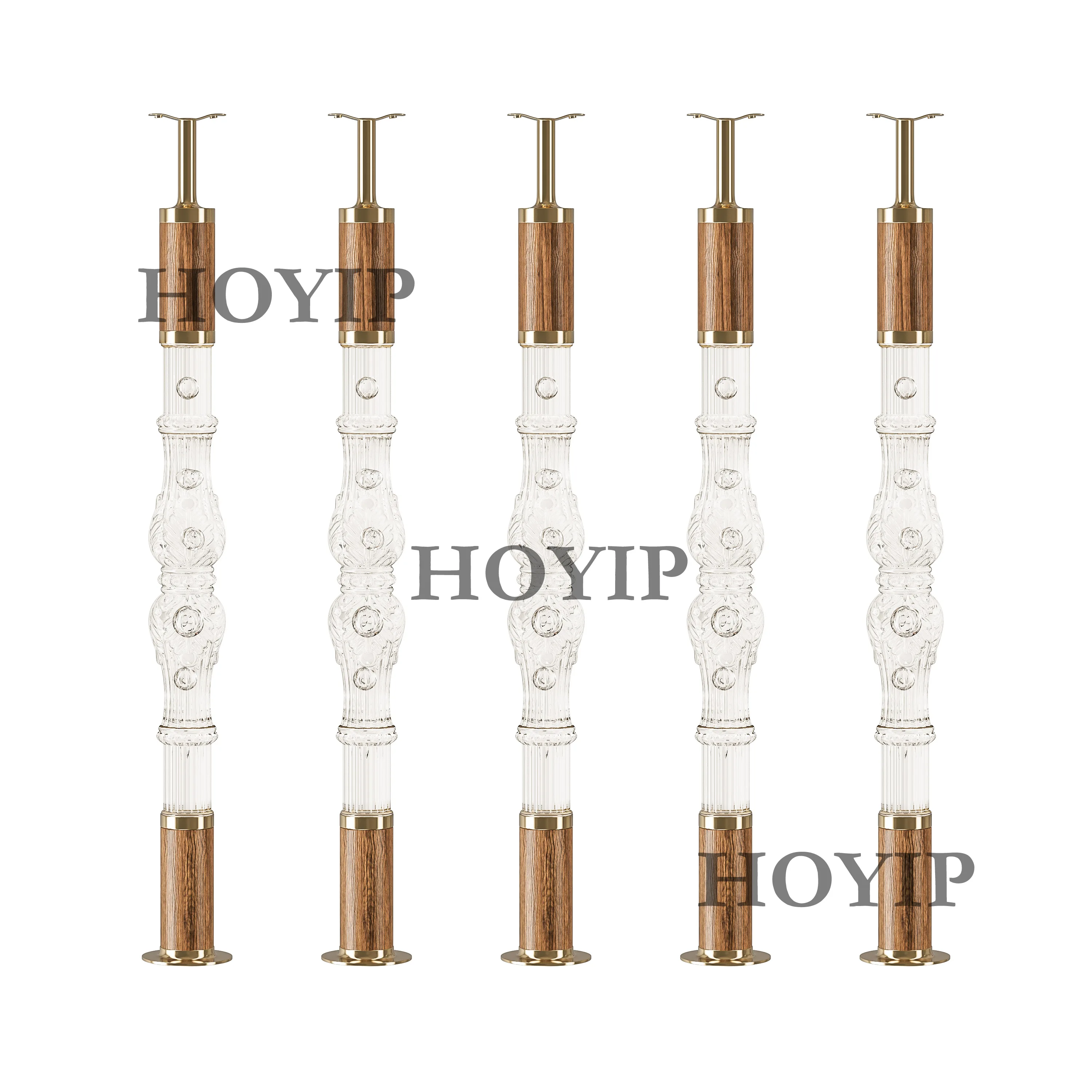Columna de escalera de acrilico Modern high quality  Handrail Railing Crystal Acrylic Baluster Safety Ladder Handrail Railing