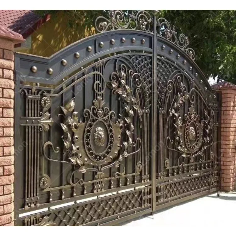 Portail Different Modern Compound Wall Iron Main House Gate Grill Design Philippines High Quality Wrought Iron Gate Design