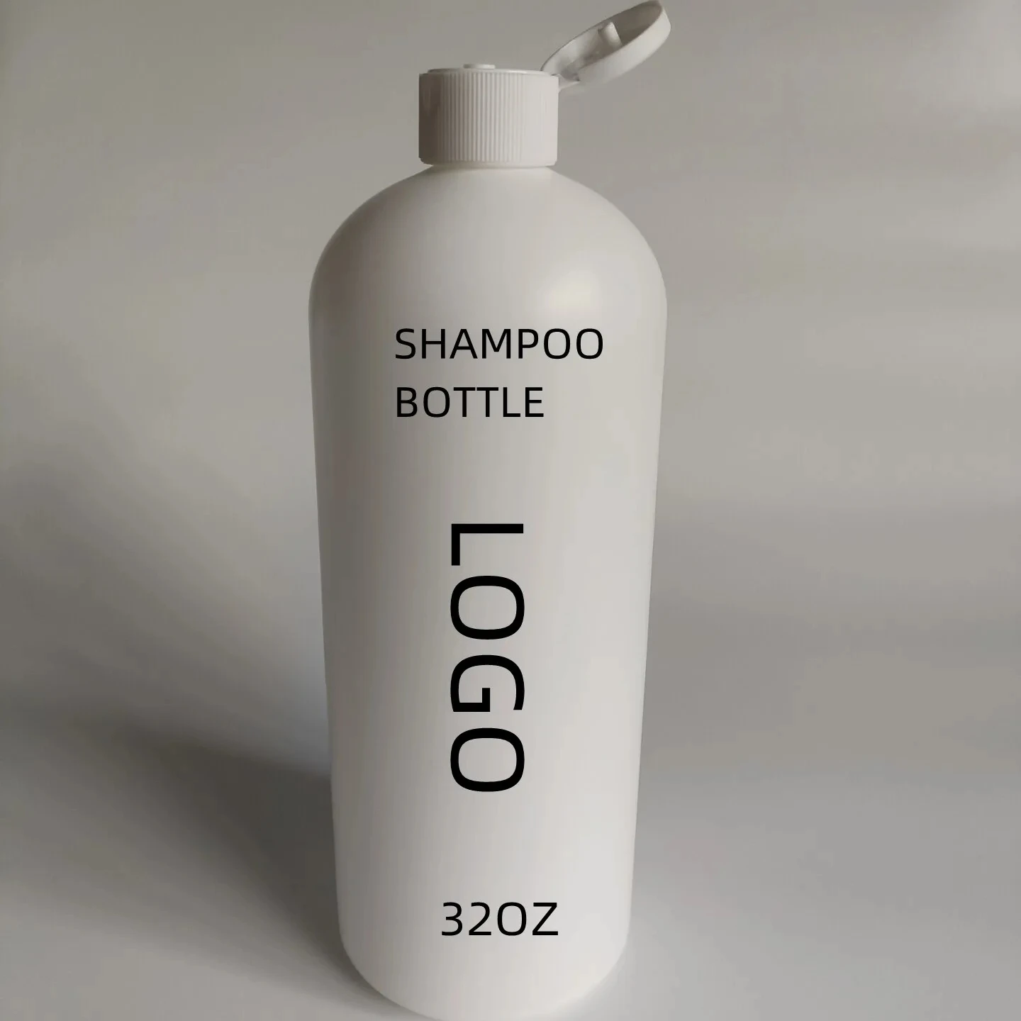 32oz 1000ml 1L HDPE plastic round shape matt white cosmetic shampoo hair conditioner emulsion shower gel squeeze flip cap bottle