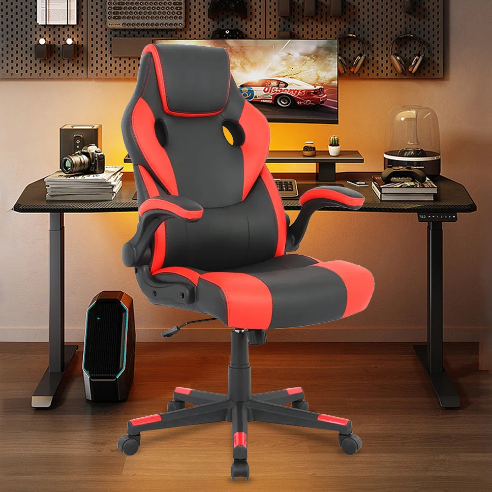 Henglin Noir Et Rouge Siege Baquet Fauteuil Sport Gaming Pivotant High-back Good Wholesale Chair Gaming