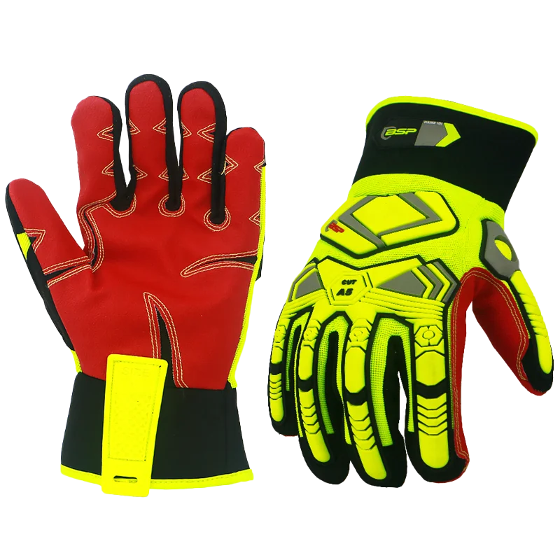 BSP black winter lined tpr anti impact oil field working gloves men gloves for work