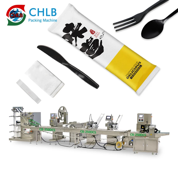 Automatic Plastic  spoons cutlery packaging machine for plastic spoon disposable spoon packaging machine equipment