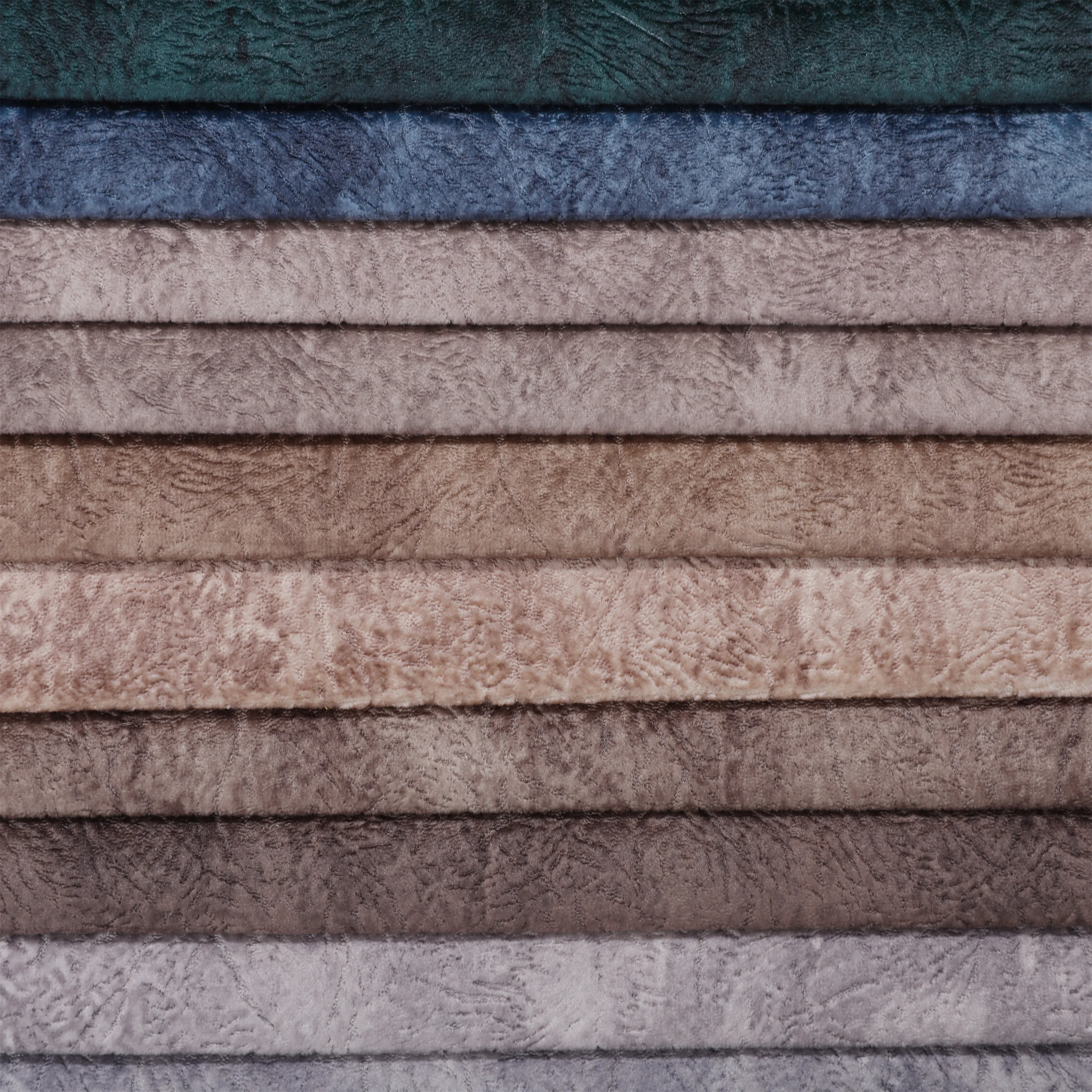 New arrival Holland velvet  printed and embossed 100%Polyester fabric for sofa and cushion cover