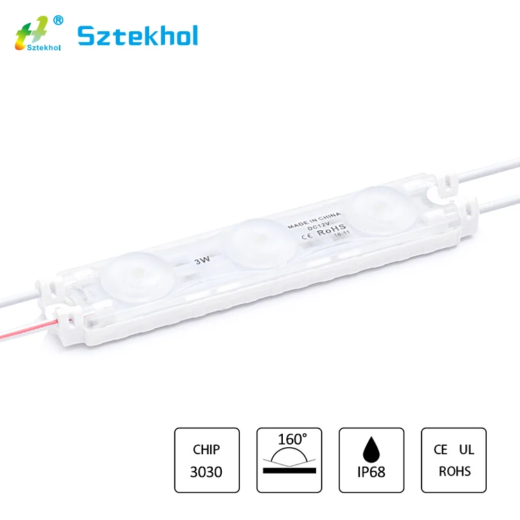 Hot Led Module Waterproof 3-LED 2835 Lens 250-270LM 3W 12V DC IP68 Back Lighting Module Signage CE RoHS Certified Led Module