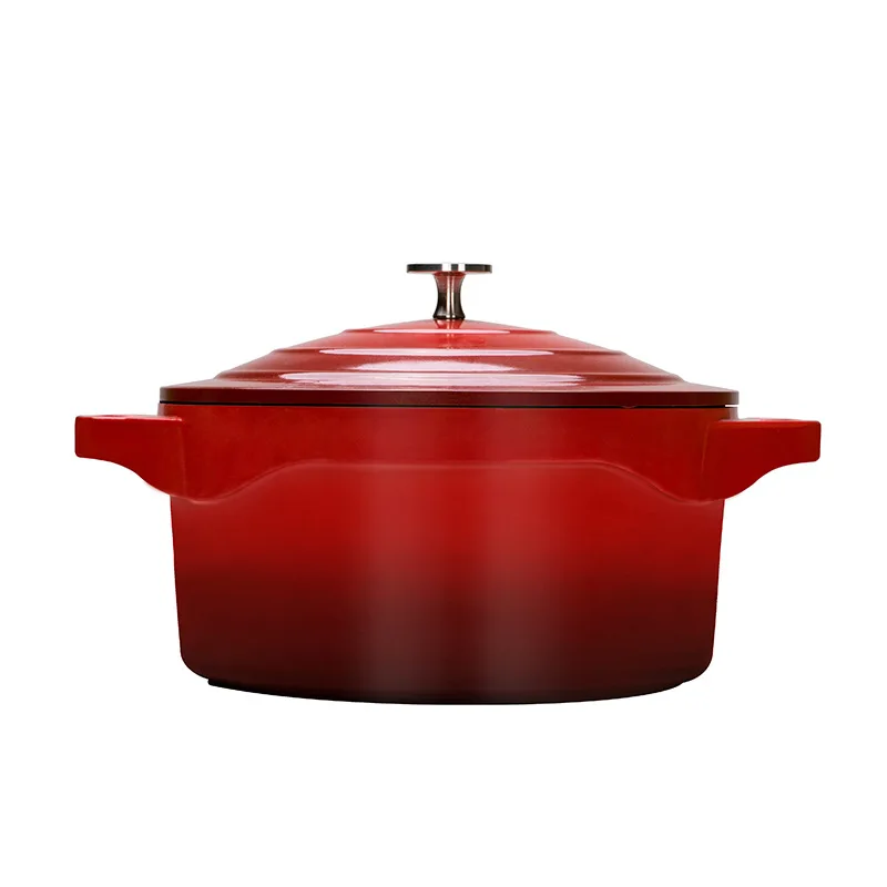 Customized Non-Stick Aluminum Enamel Soup Pot Dual-Sided Thickened Thermal Cooker Stockpot for Stew Soup Durable Metal Material