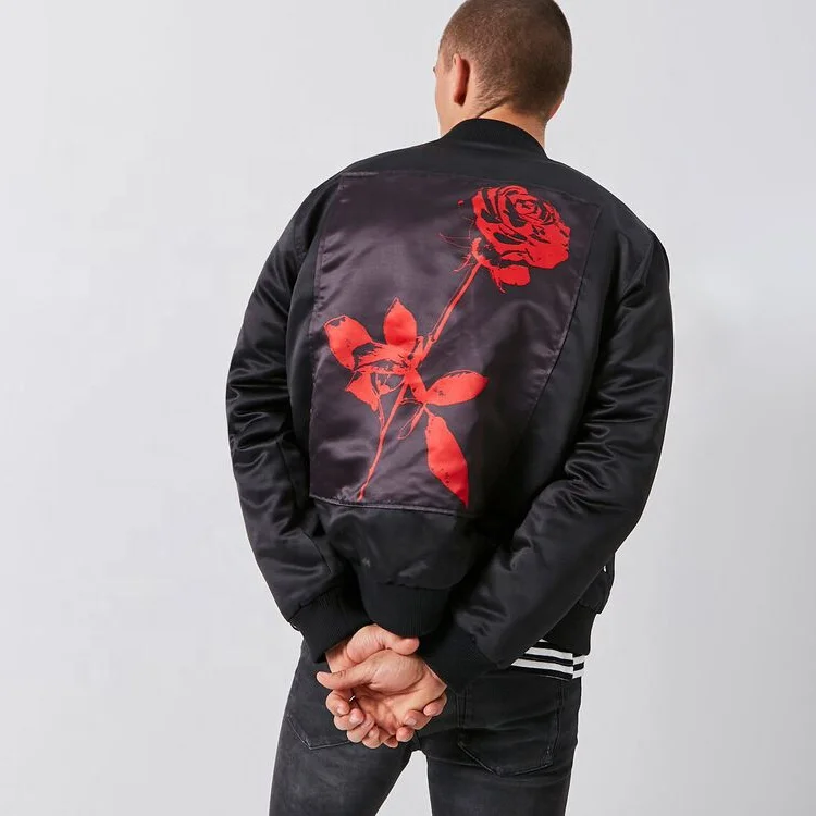 Supply Custom No Name Brand Mens Bomber Jackets Nylon Flight Lightweight Satin Bomber Jackets