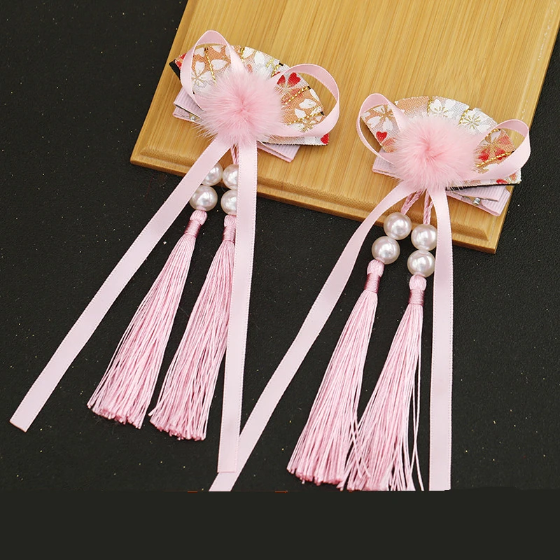 1 pair Ancient Fan Shaped Hair Clip Daily Outdoor Hairpin Decor for Hanfu Hair Accessories Cosplay Prop Women Girl Gift