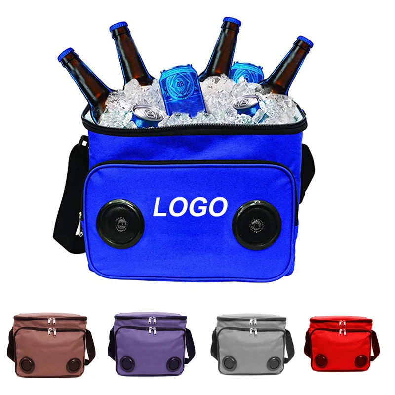 Certificated Custom 24 36 Cans Insulated Tote Cooler Beach Cooler Bag with bluetooth Speakers Rechargeable