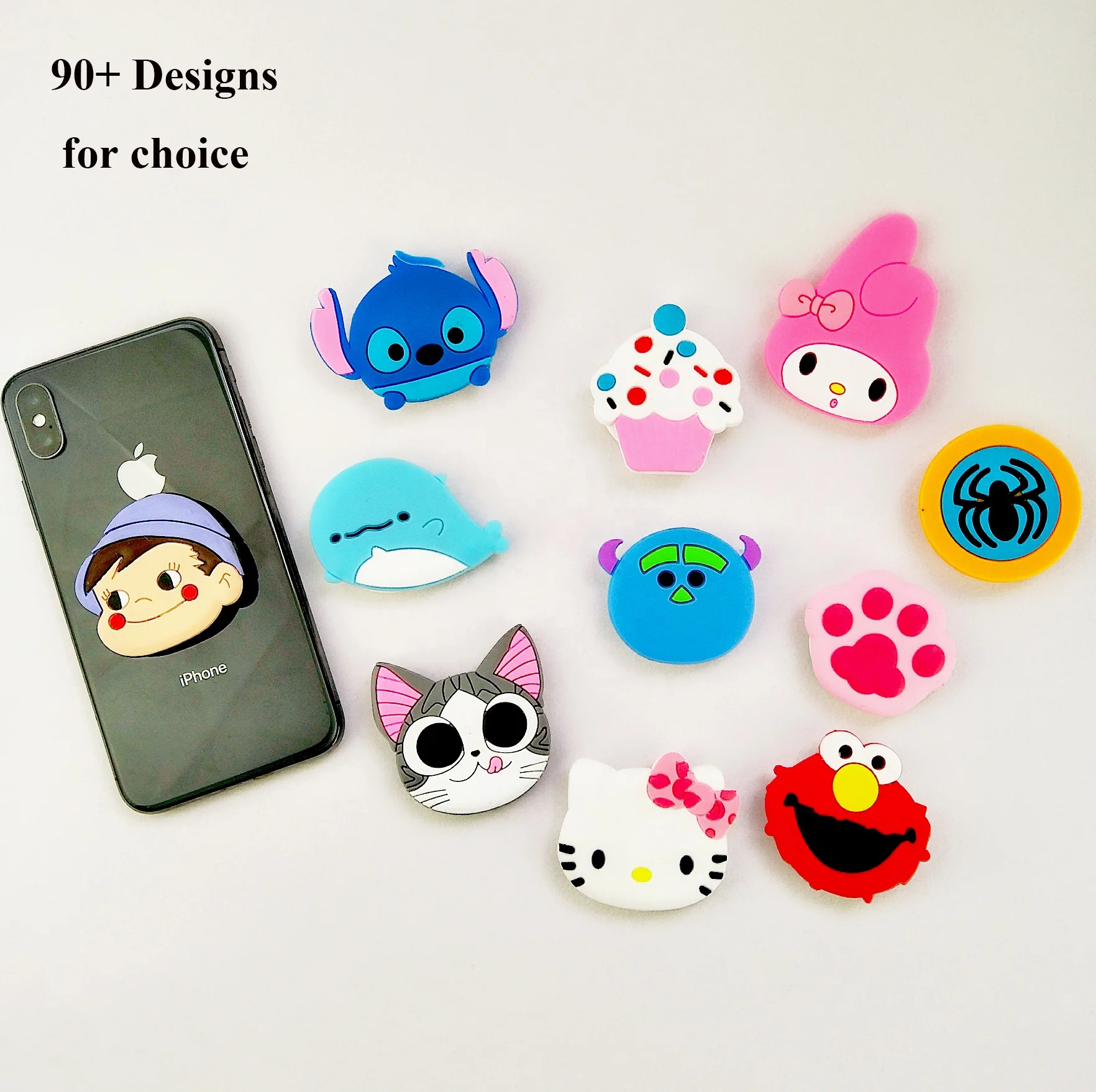 
Mobile Phone Accessories Custom Expandable Soft PVC Phone Socket Stand Holder 