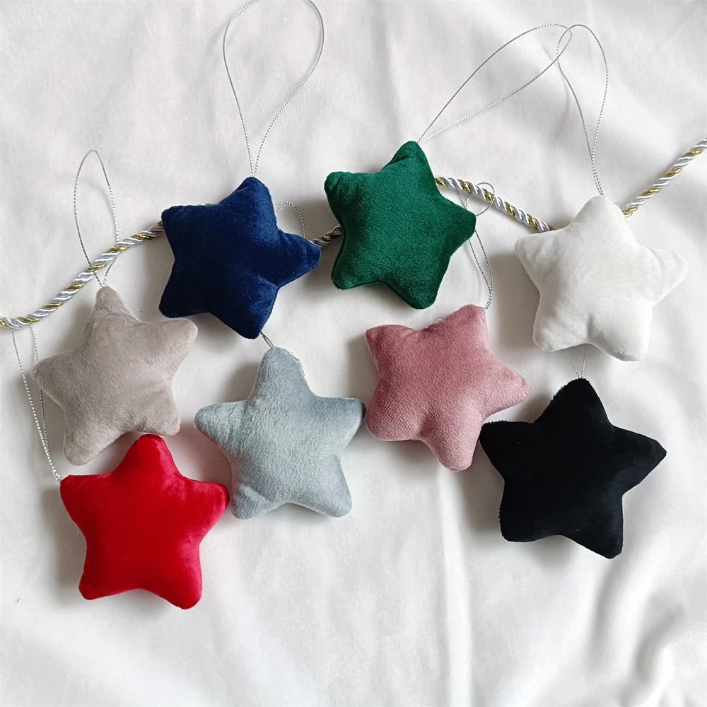 Tree Ornaments Hanging Velvet Star Decorations Christmas blank Bauble Star Christmas Tree Ornament