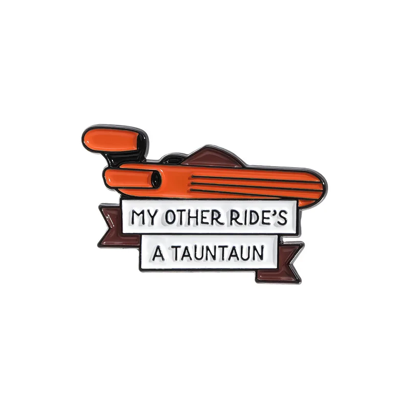 My other ride creative funny text text brooch Clothing accessories collar pin Metal badge delicate
