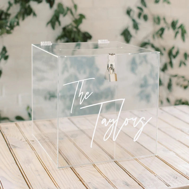 Personalized clear Acrylic Card Box,Wedding Card Box,Acrylic Wishing Well Box and Wedding Money Box