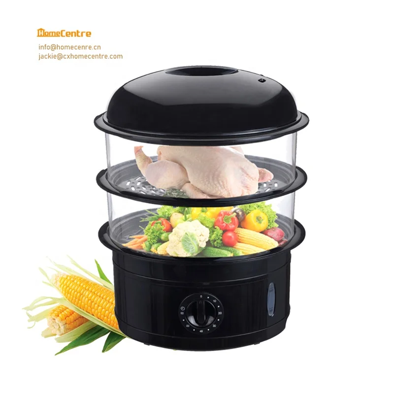 8L 3 layer Electric Food Steamer with 60 minutes timer BPA free