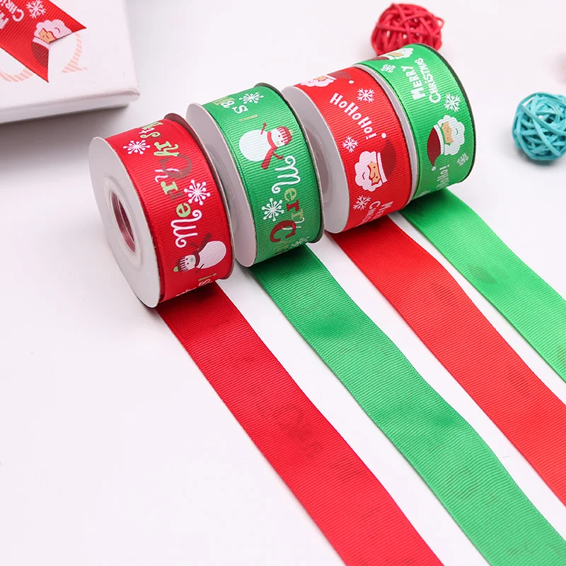 25 мм лента с цифровой печатью с рождественским рисунком, корсажная лента, украшение с логотипом на заказ