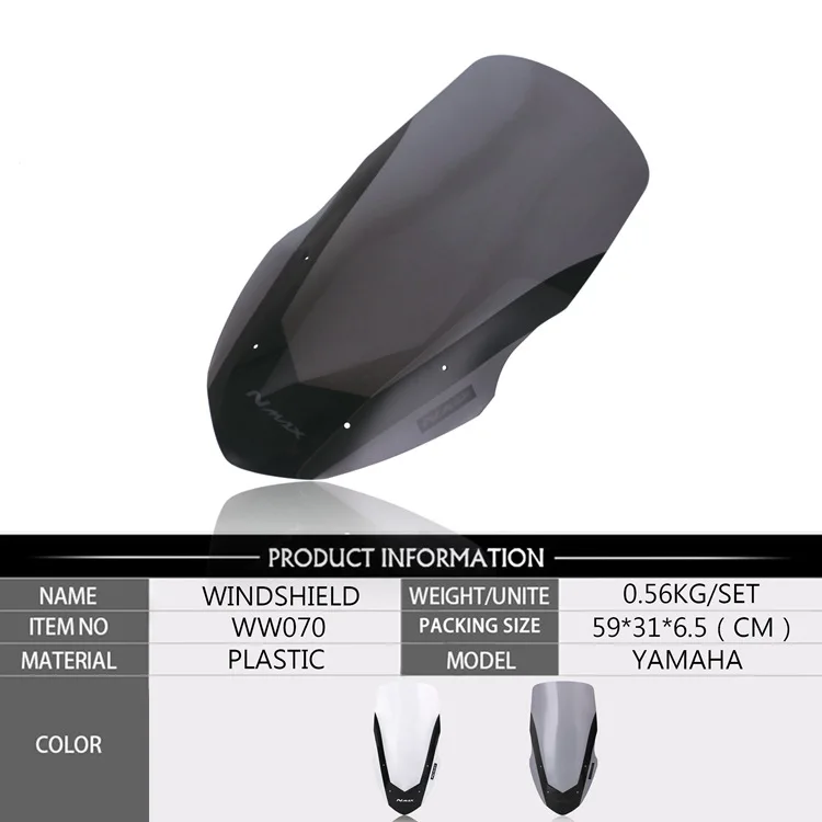 High quality Abs Plastic modified motorcycle parts accessories front screen windshield for NMAX155 NMAXL125 2016/2017/2018
