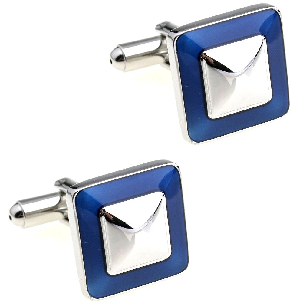 High Quality Enamel Cufflinks Pyramid Three Diagonal Stripes Custom Different Pattern Cufflinks