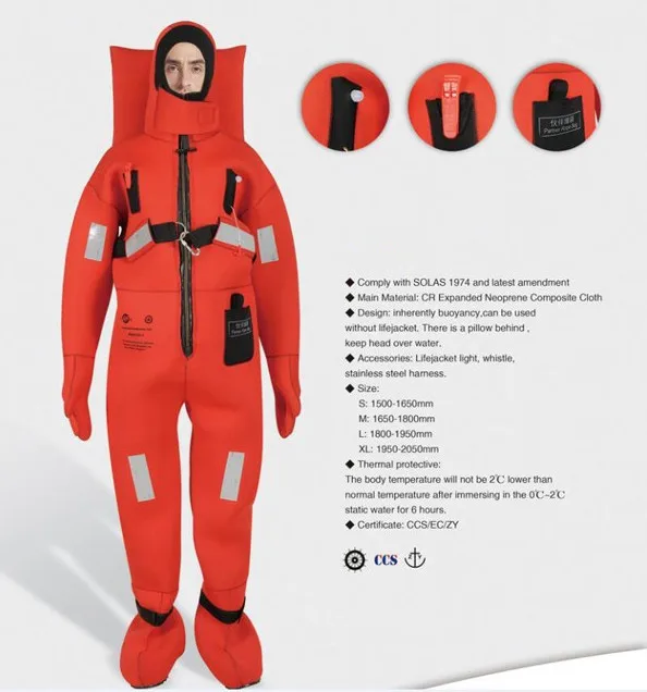 CR Expanded Neoprene Composite Cloth 5mm Immersion Suit For Marine Survival Suit