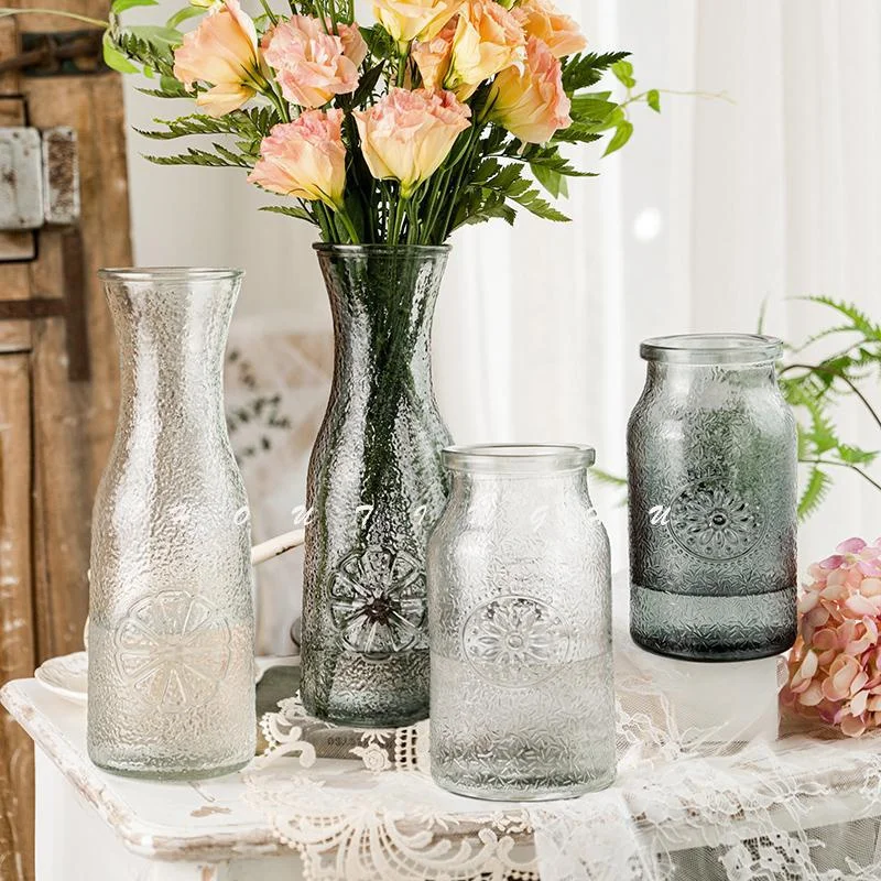 China factory customization Hand Painted Colorful Dots Glass Vase Crystal Glass Flower Vases For Floral Arrangements Home Deco