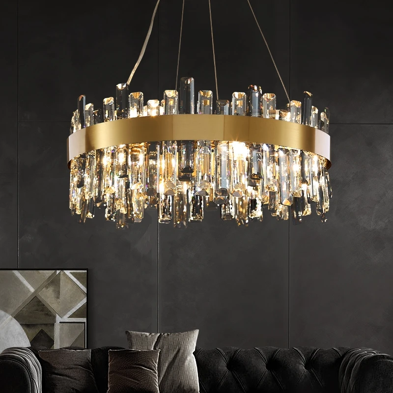 Postmodern light luxury chandelier living room lamp Nordic style simple crystal lighting creative designer bedroom lamp