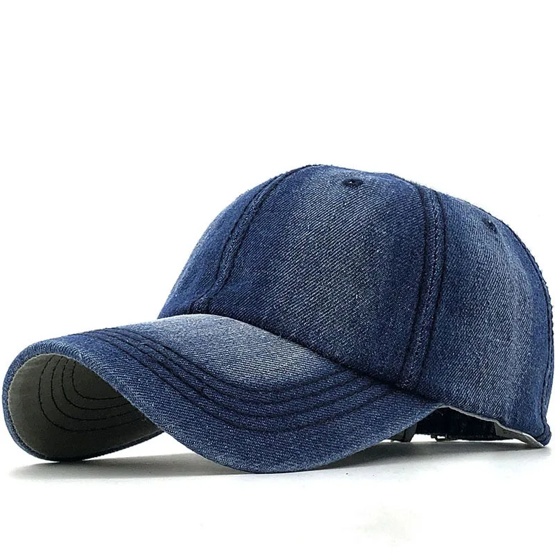 Мужская модная бейсболка в Корейском стиле из хлопка и денима, простая легкая бейсболка