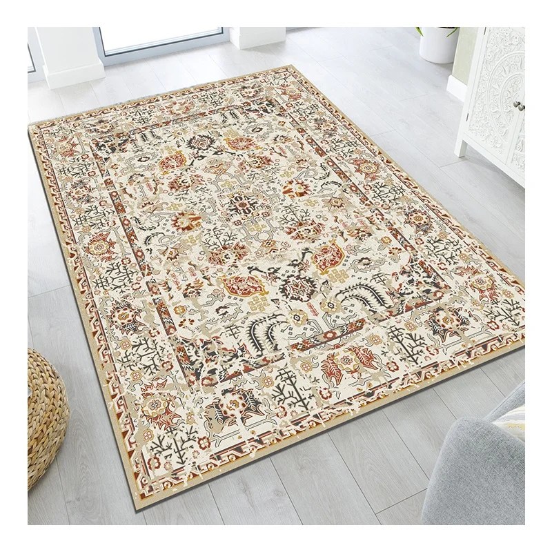 Custom Persian design with anti slip backing printed carpet for living room