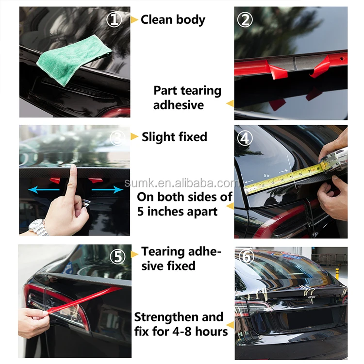 
Performance Real Carbon Fiber Spoiler modification parts for tesla model 3 