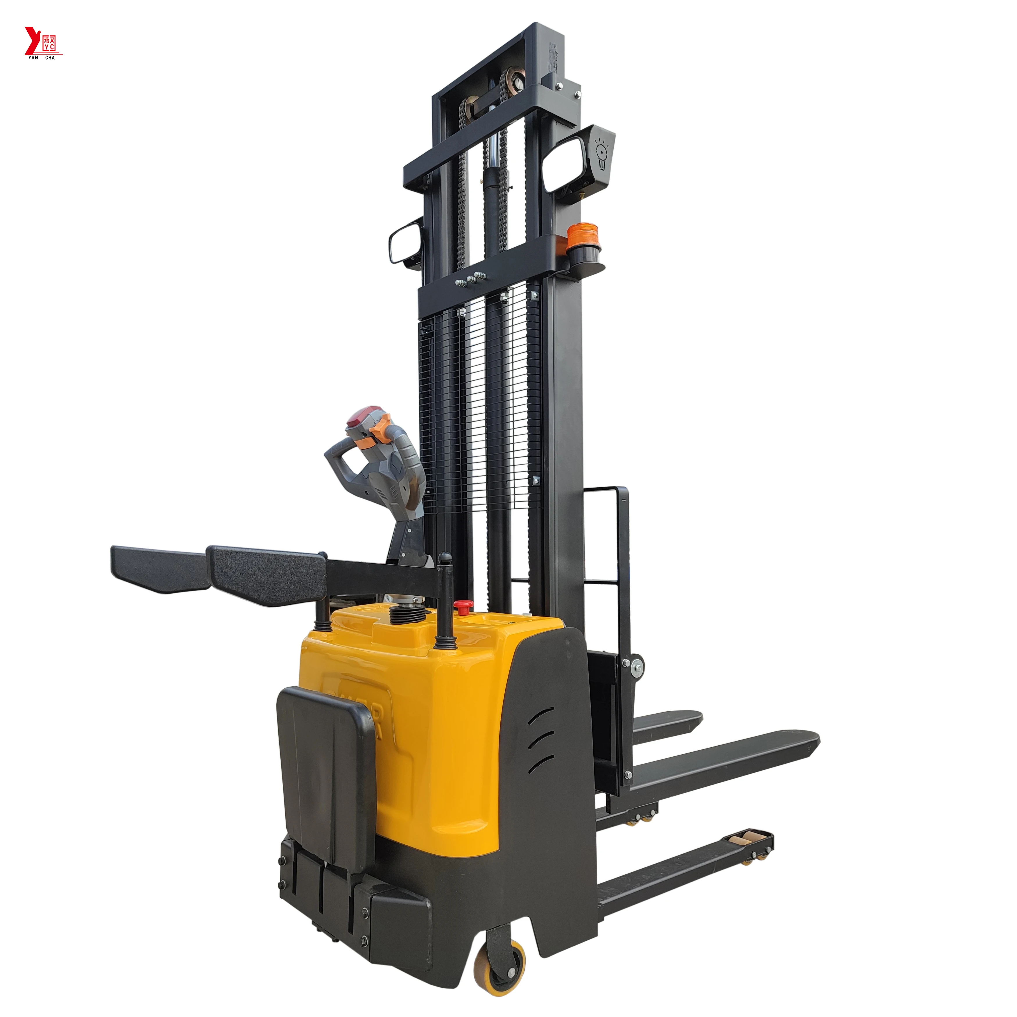 Factory Super Lightweight and Flexible Battery Electric Pallet Stacker with Adjustable Forks and Cab