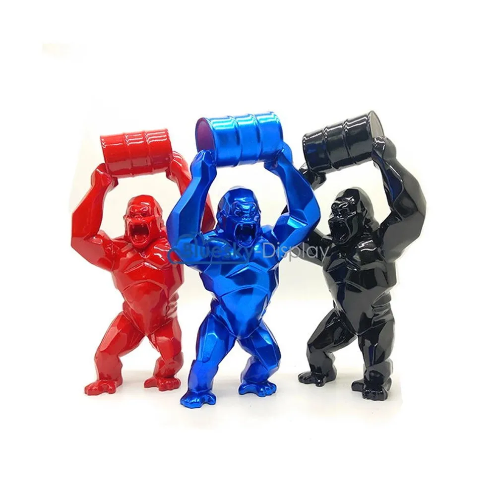 Абстрактная скульптура Gorilla Геометрическая полимерная статуя орангутана для дикой