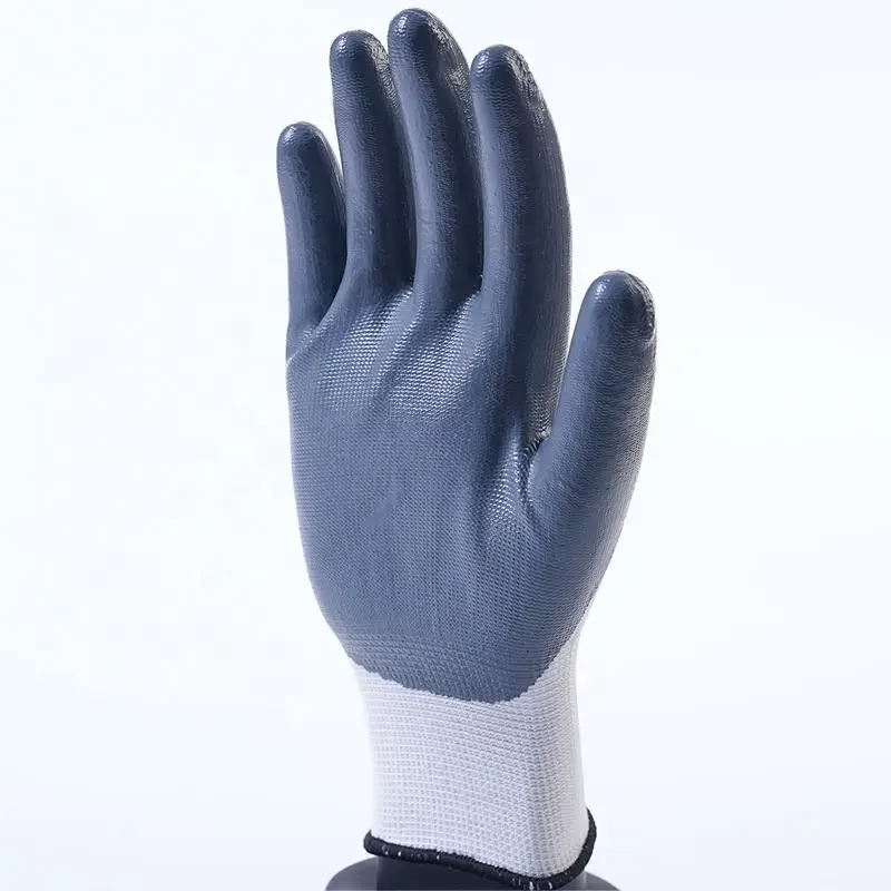 Wholesale 13 Grams Nylon Knitted Nitrile Industrial Machinery Oil Resistant Safety Gloves Factory Price Guantes Luvas CE 3121X