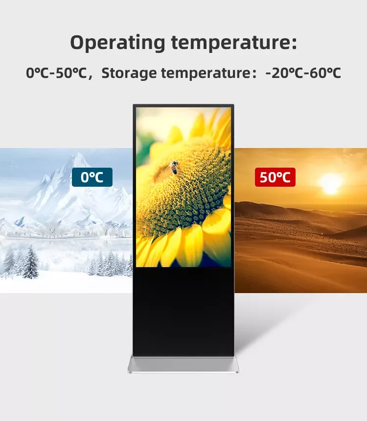 ODMOEM Indoor LCD Advertising Display Digital Signage Kiosk Totem Android Floor Stand LCD Touch Screen Advertising Display