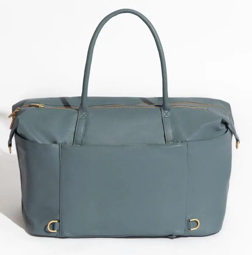 Women Travel Duffel Weekender Carryon Shoulder Tote Bag Canvas PU Leather bag