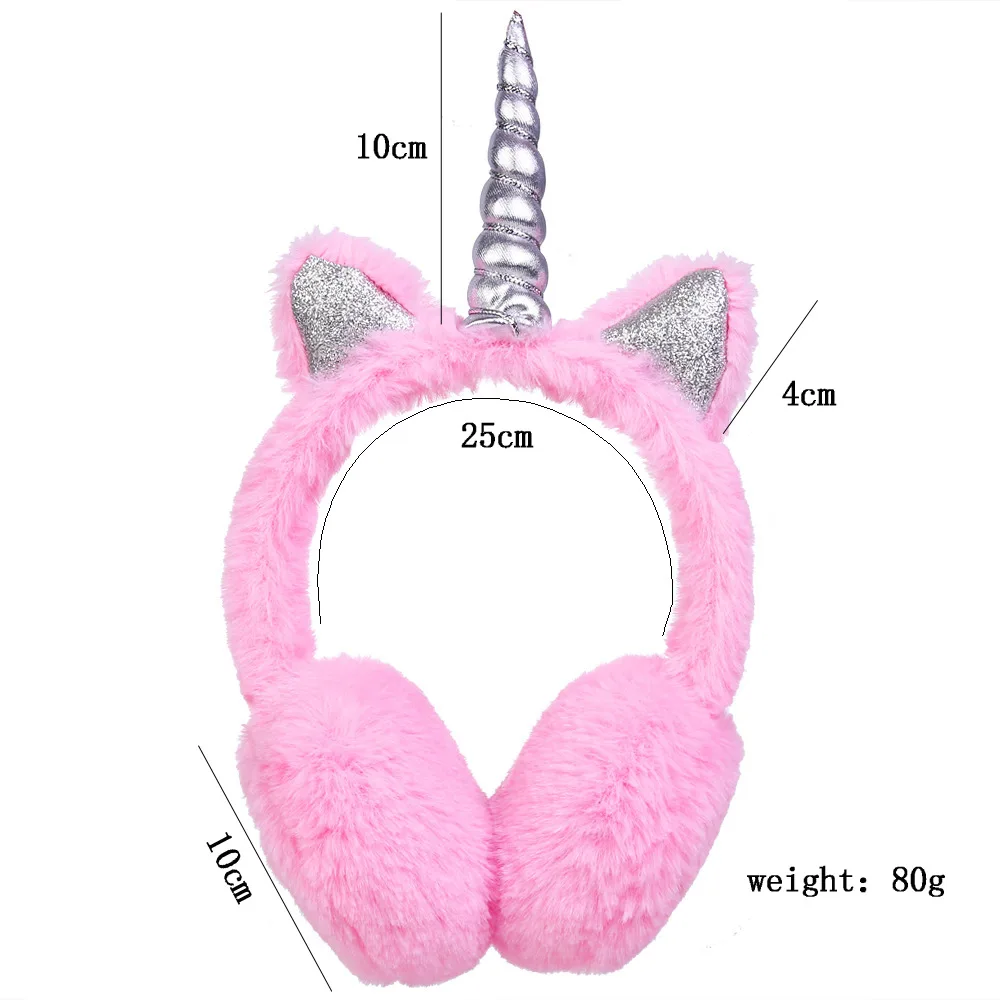 Go Party wholesale Hot winter faux fur unicorn headband warm earmuffs