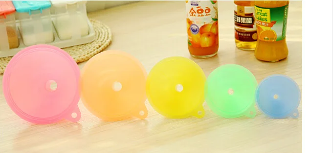 5pcs In One Set Kitchen Gadgets Tools Filter Plastic Dispenser Utensils Oil Funnel For Home Kitchen