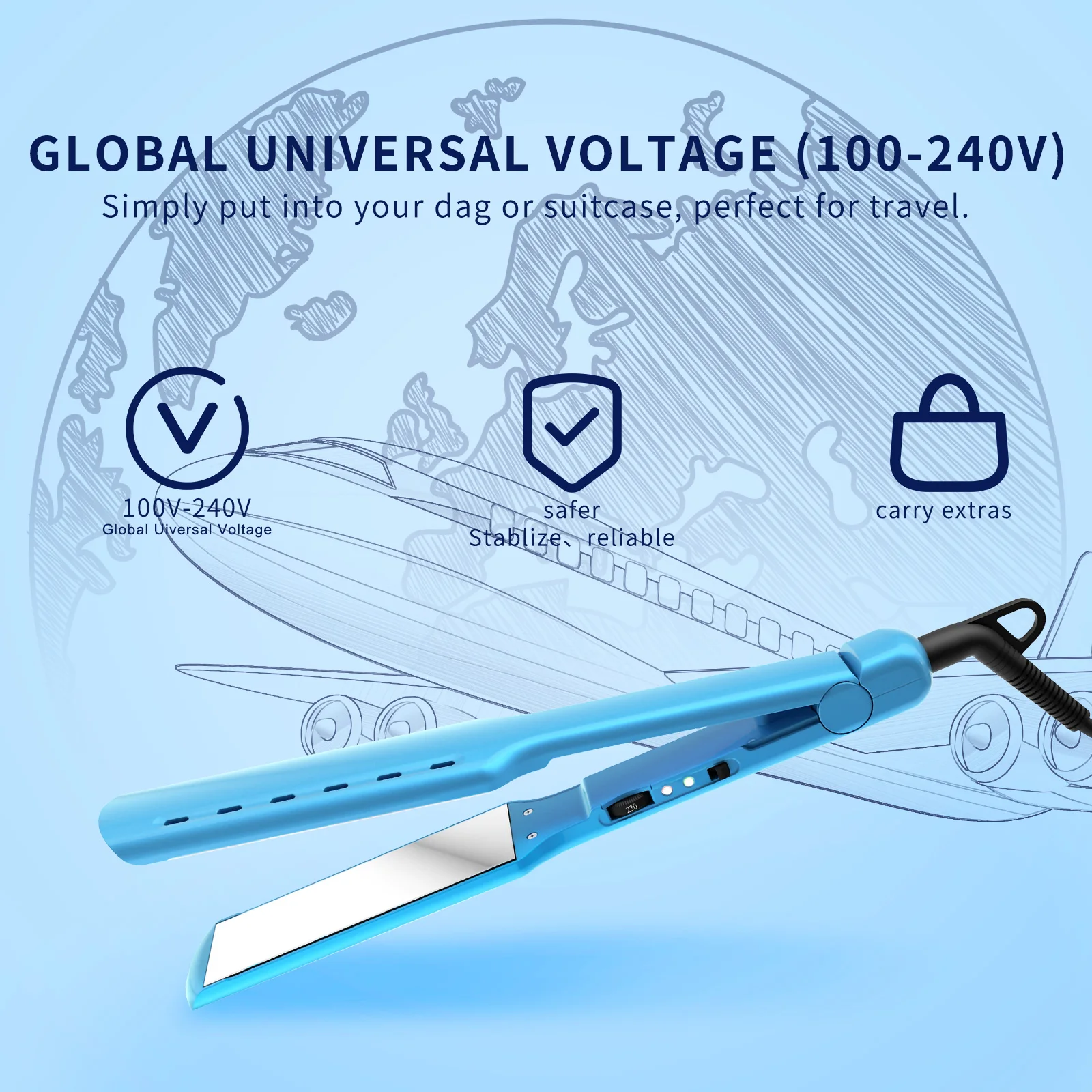 High Quality Factory Customize Professional Iron Hair Flat Irons Titanium Electric Hair Straightener
