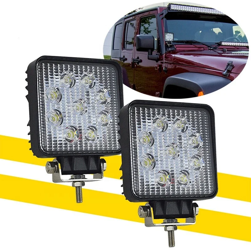 Cheap Engineering Vehicle Light 35mm 45mm Square Rectangle Mini Headlight strobe flashing 4 inch led work light for tractor