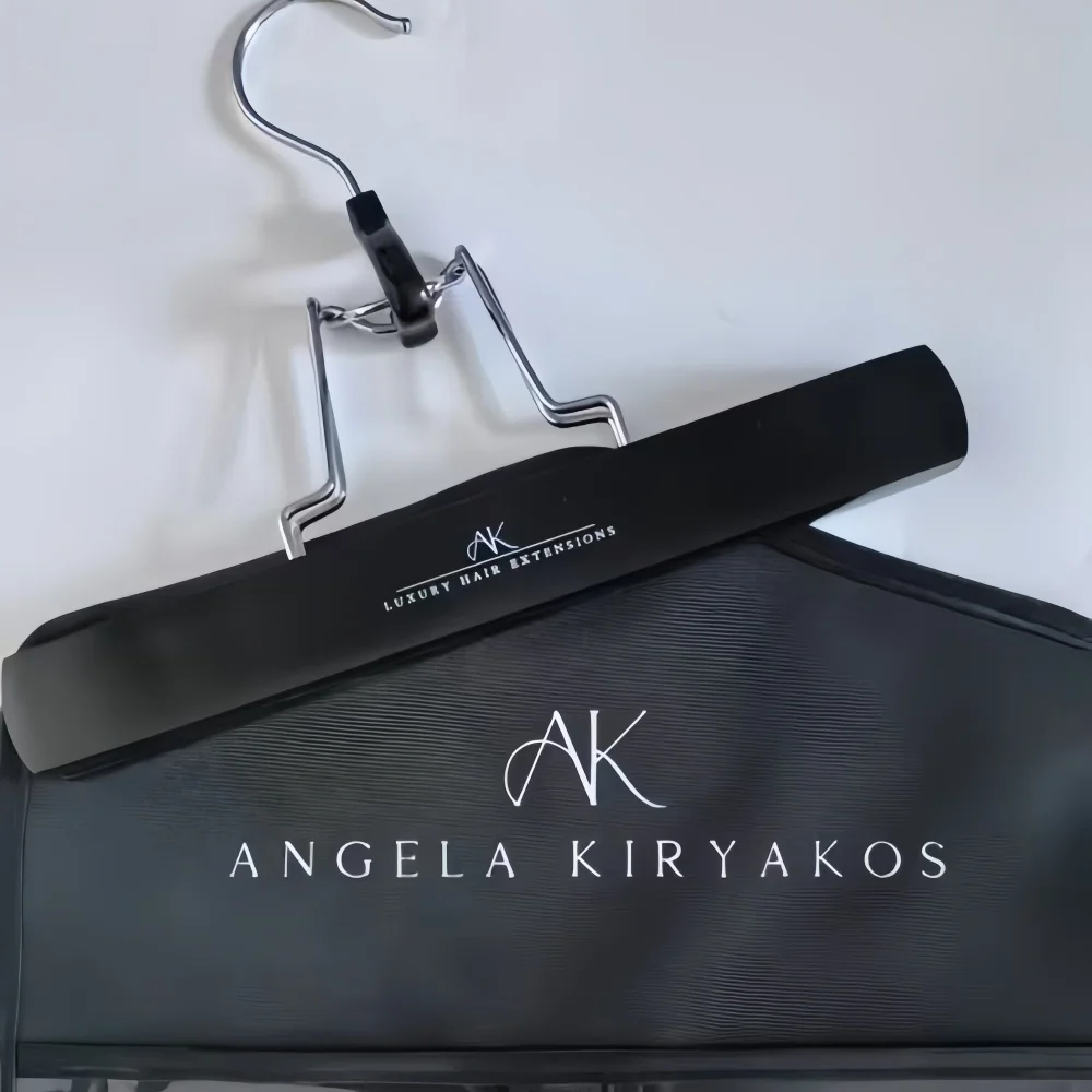 Вешалка для волос с логотипом розового золота черного дерева