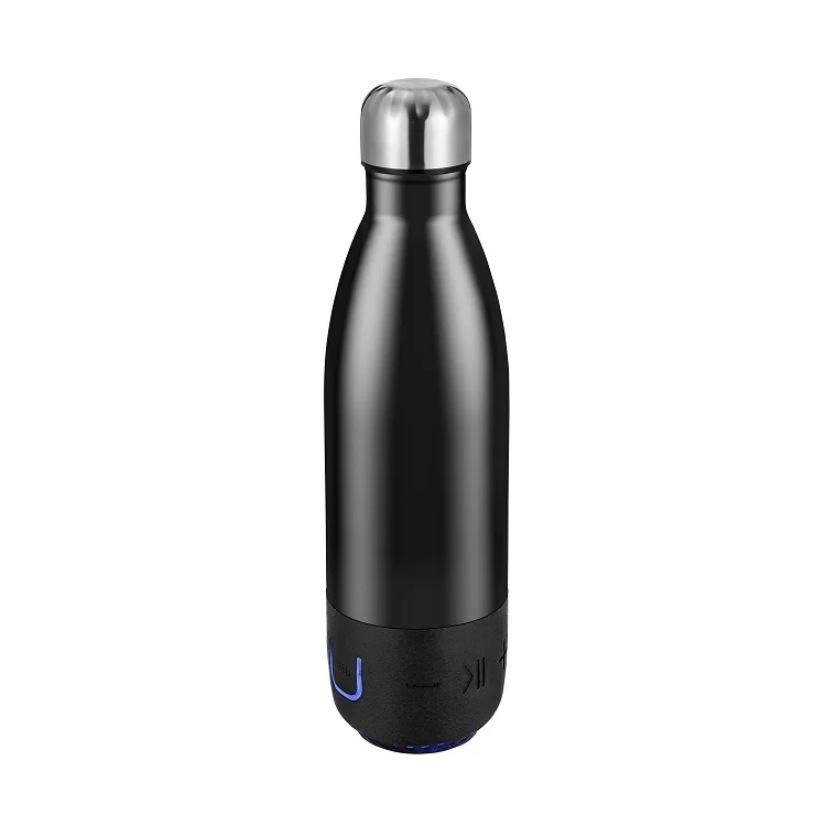 USB charging intelligent sound speaker stainless steel vacuum smart music bottle design