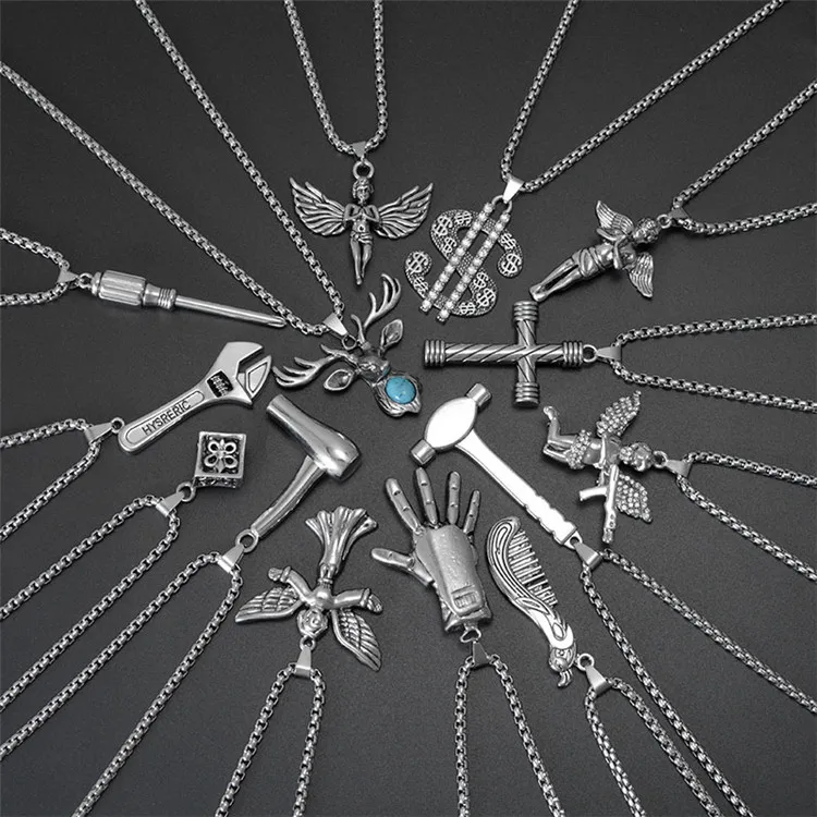 CLARMER personality disco dance hiphop stainless steel jewelry necklace men sweater chain accessories