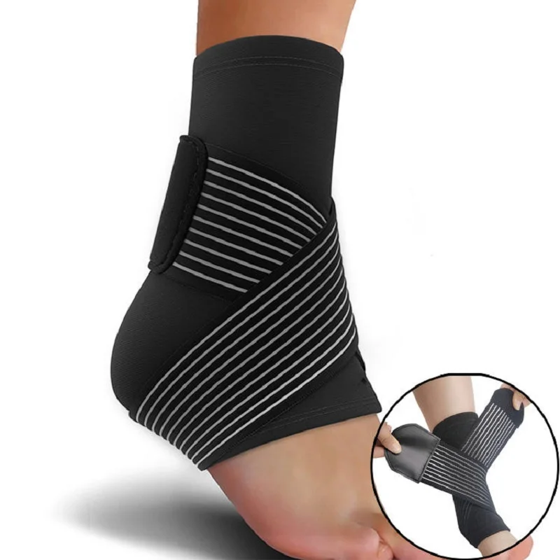 Elastic Non-slip Breathable Compression Sports Fitness Basketball One Size Ankle Brace Straps Wrap Bandage Support Protection