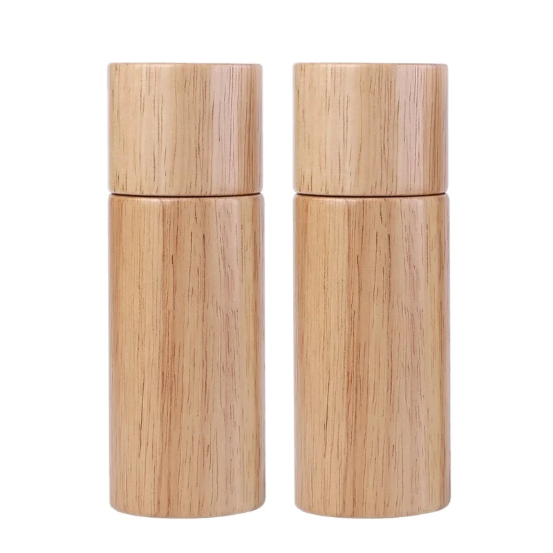 Wholesale Price Ceramic Burr rubber Wood  Grinder Set For Amazon Salt And Pepper Mill