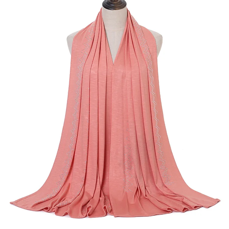 2021 Malabis Hijab Summer Aplique Hijab Viscose Fabric Poncho Scarf Solid Color White Scarf For Women