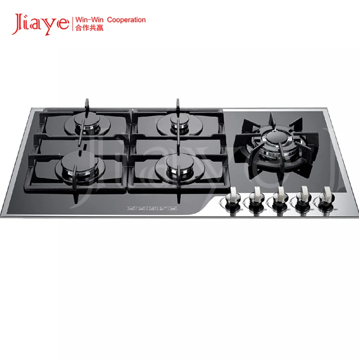 Professional Manufacturer Tempered Glass Built In Gas Stove Cooktop Gas Hob 5 Burner Aluminum Burner Built In Gas Hob