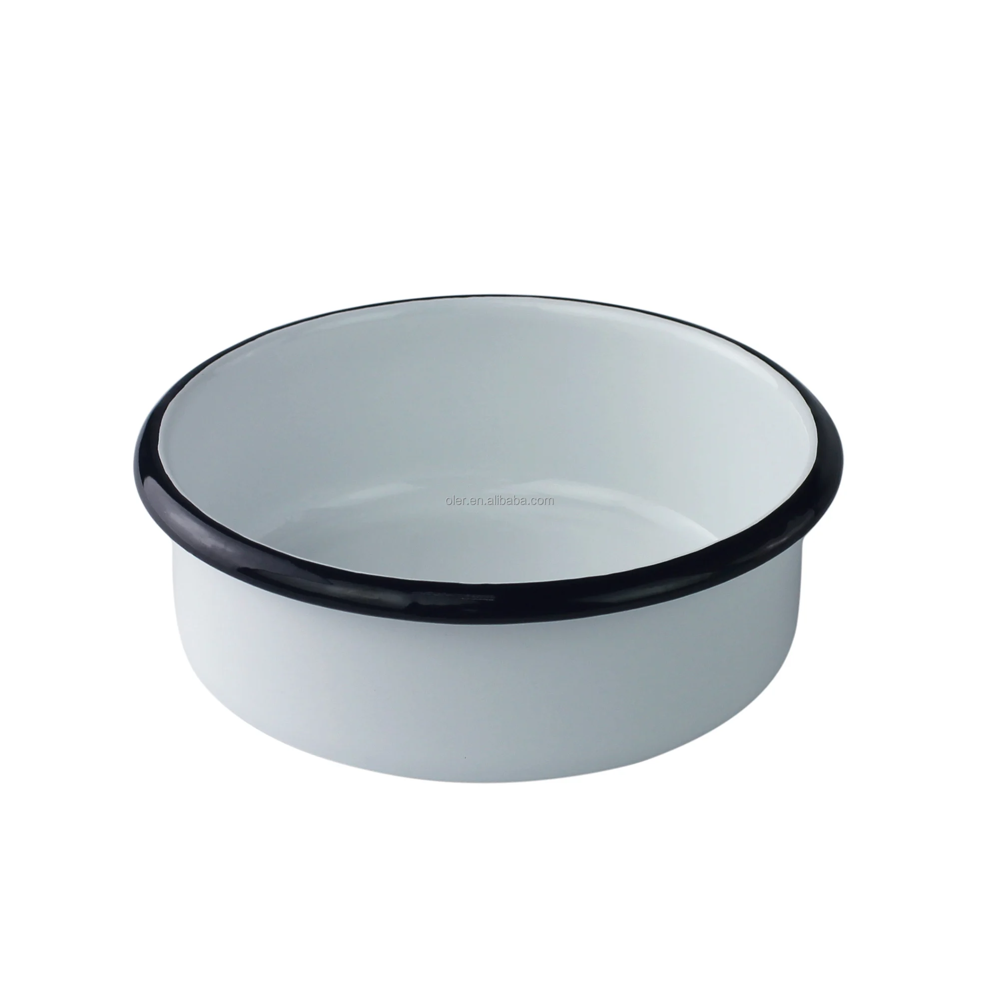 Wholesale Tableware Enamel Food Plate Set Customized Round Metal Plate Baking Dish for Food