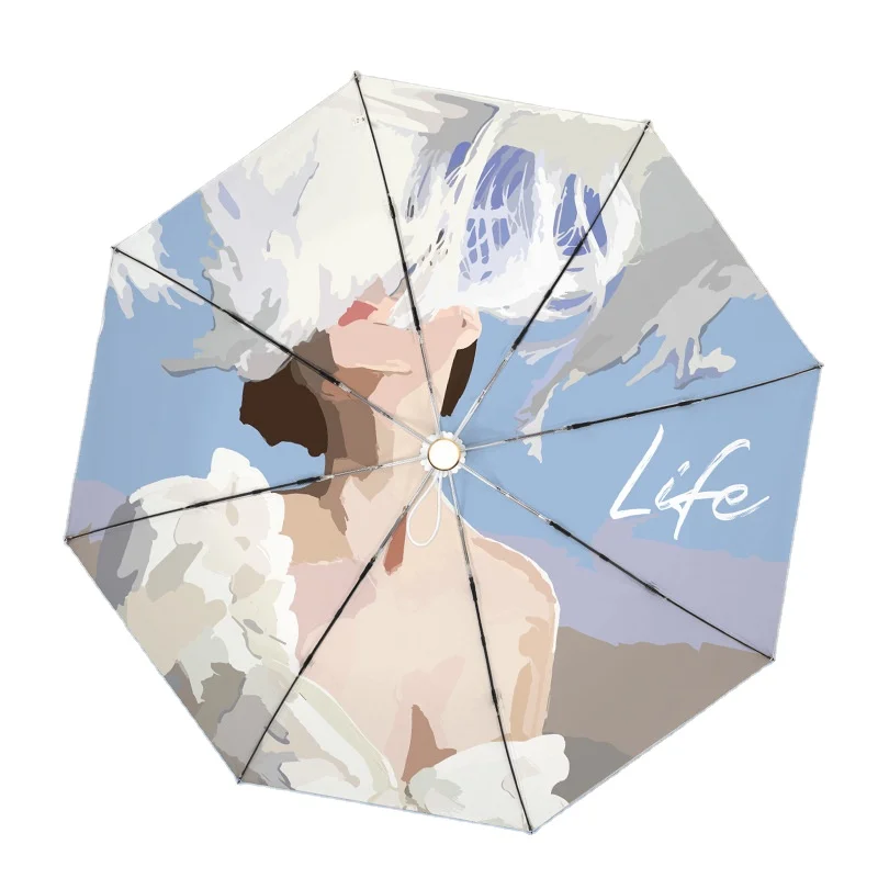 Sublimation fold umbrella designer uv umbrella korean travel women umbrella