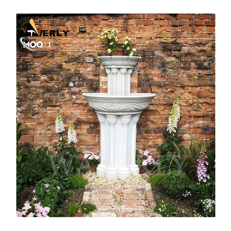 European Style Modern Interior Natural Stone Wall Fountain Hand Carved Outdoor Garden Decoration Marble Fountain