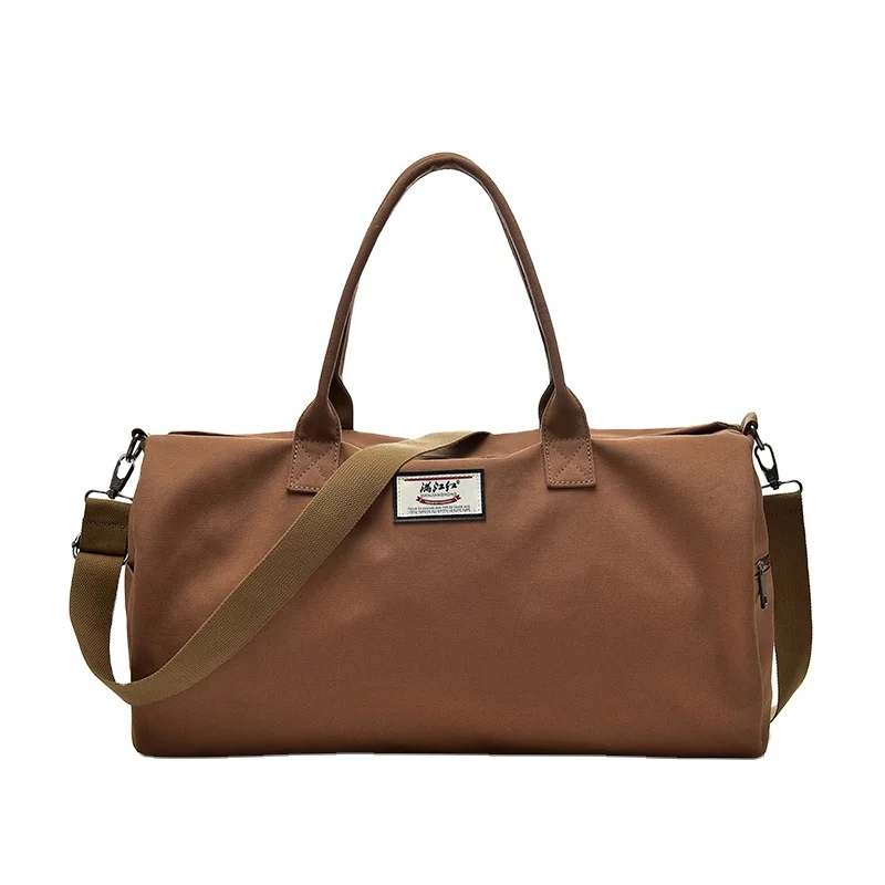 Wholesale White Duffle Weekend Canvas Women Gym Bag With Shoes Travel Duffel Bag