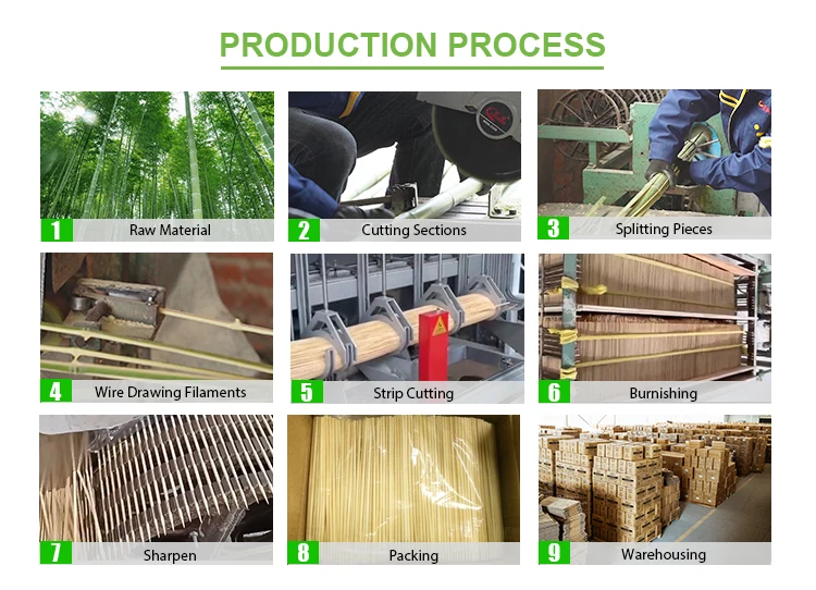 Barbecue Bamboo Sticks Large Bamboo  Bbq Wood Stick Skewer 40 Cm Long Hot Dog Bamboo Barbecue Sticks