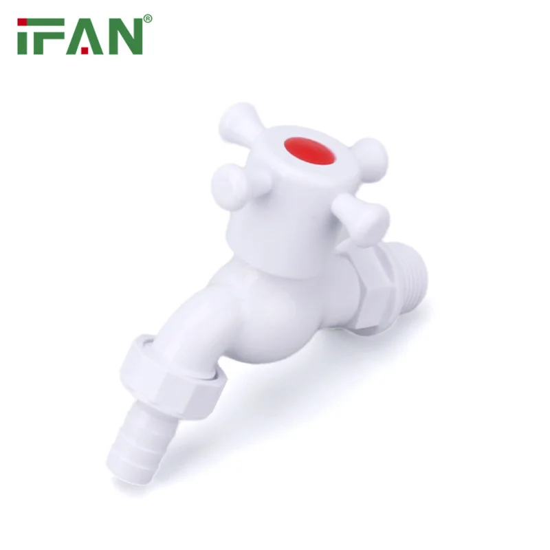 IFAN Hot Sale PVC Ball Valve Tap Brass Garden Hose PVC Water Tap 1/2 Inch PVC Faucets Plastic Water Tap